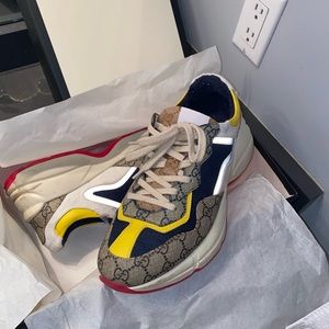 Gucci mens Rhyton sneaker GG size 10.5